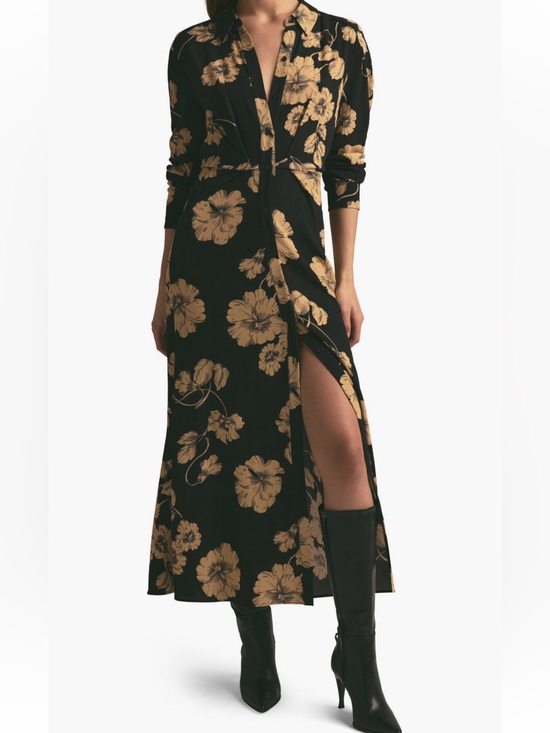 Favorite Daughter Dresses & Skirts - NEW Favorite Daughter The Icon Floral Print Long Sleeve Shirtdress In Noir Fleur